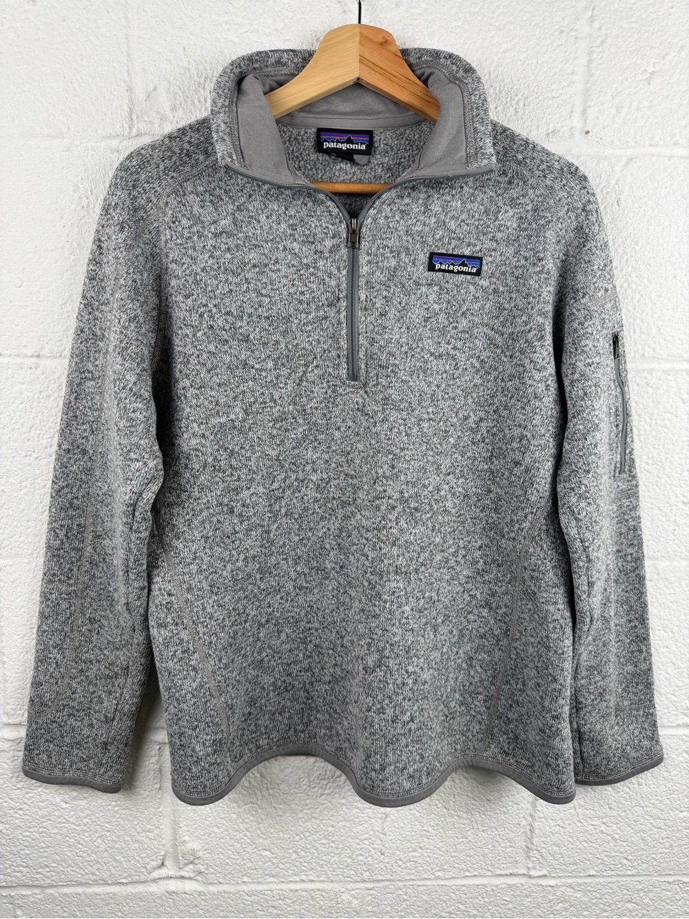 Patagonia Better Sweater 1/4 Zip Fleece Pullover Birch White Gray Women’s L